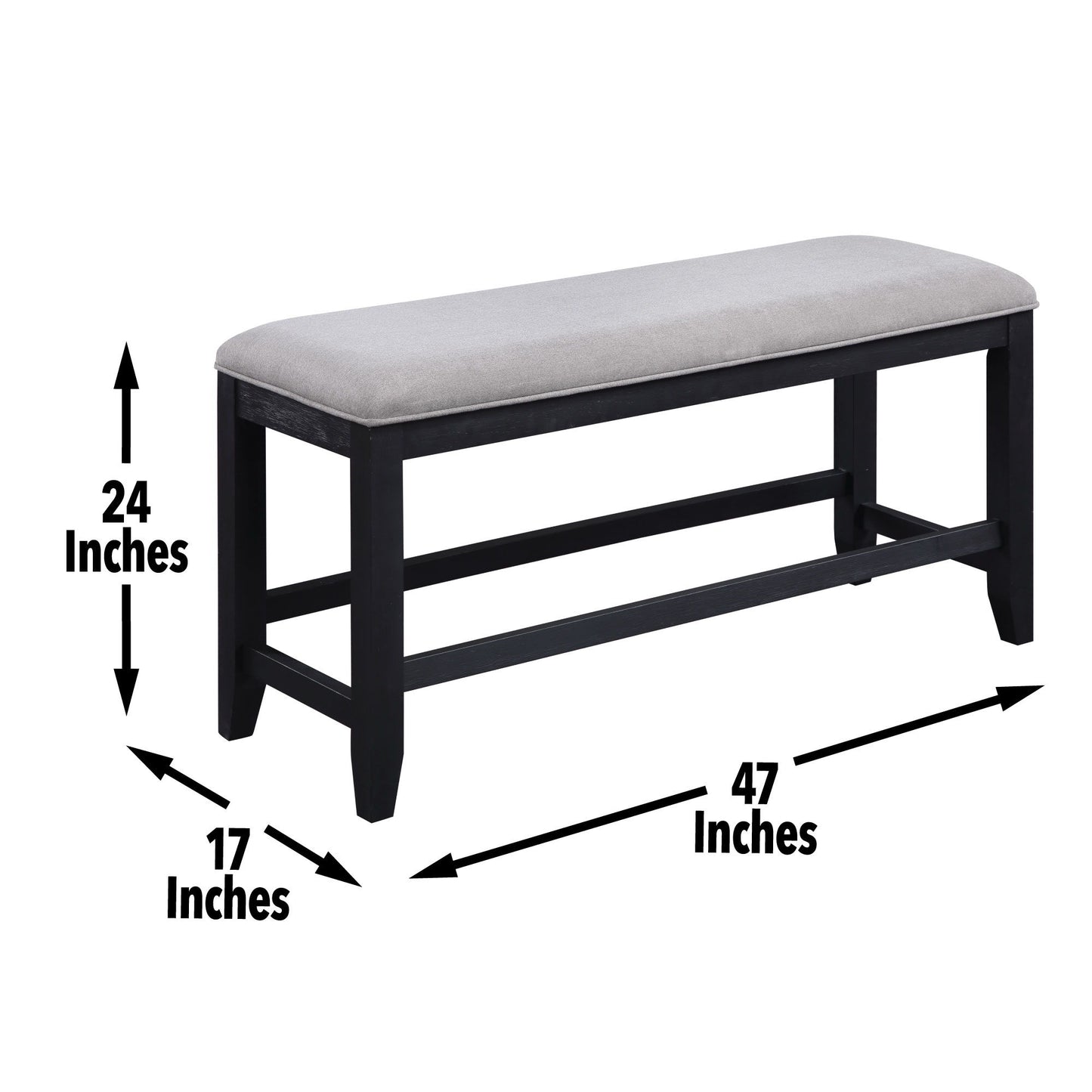 Yves - Counter Bench - Gray - Hornell Furniture Outlet