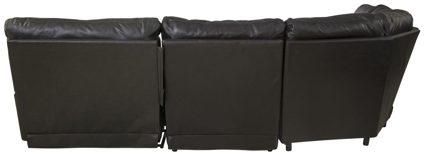 Como - 5 Piece Italian Leather Match Reclining Sectional - Hornell Furniture Outlet