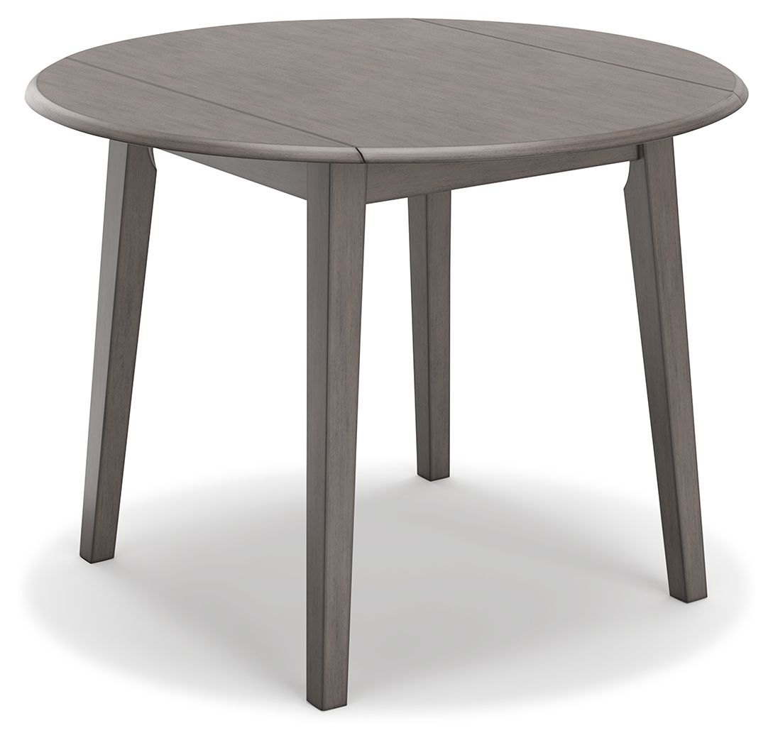 Shullden - Gray - Round Drm Drop Leaf Table - Hornell Furniture Outlet
