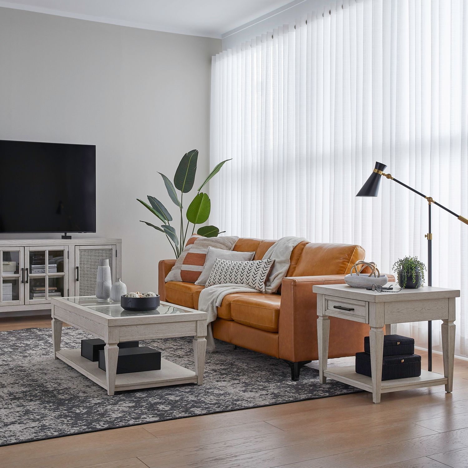 Caruso Heights - 3 Piece Set - White - Hornell Furniture Outlet