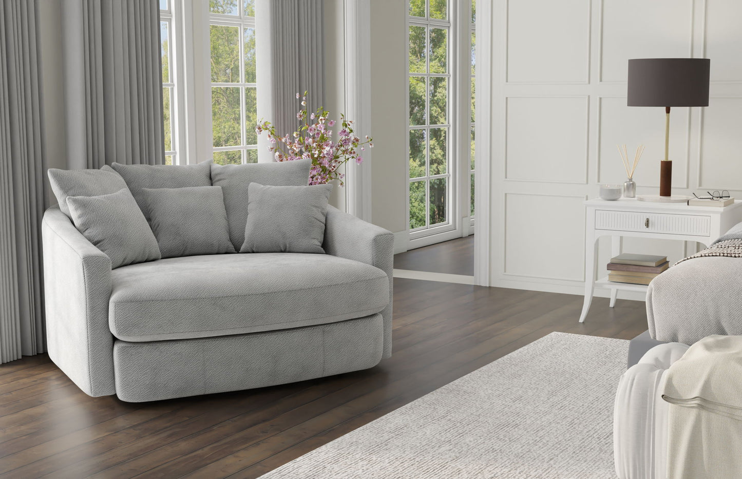 Matty - Round Accent Cuddle Chaise - Hornell Furniture Outlet