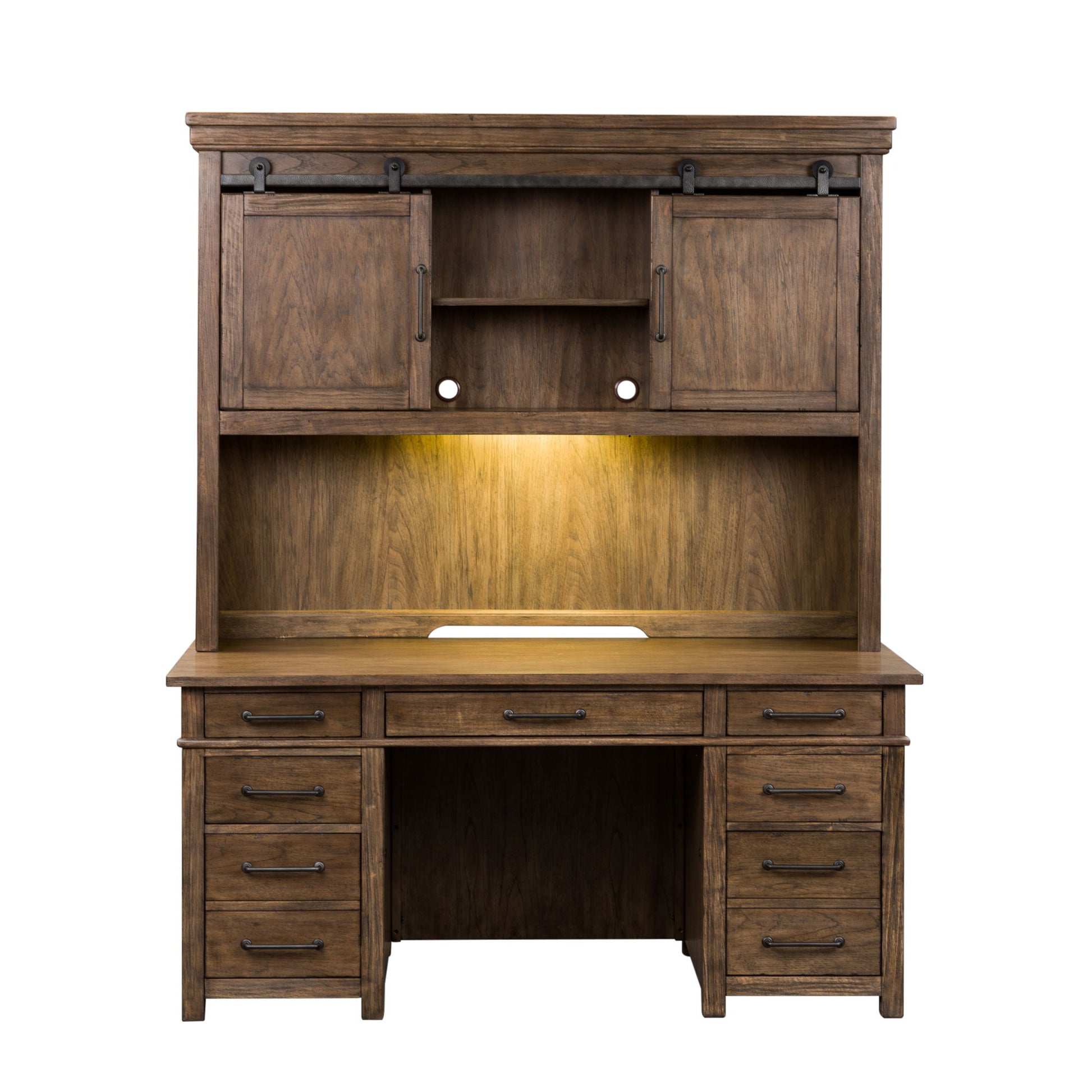 Sonoma Road - Credenza & Hutch - Light Brown - Hornell Furniture Outlet