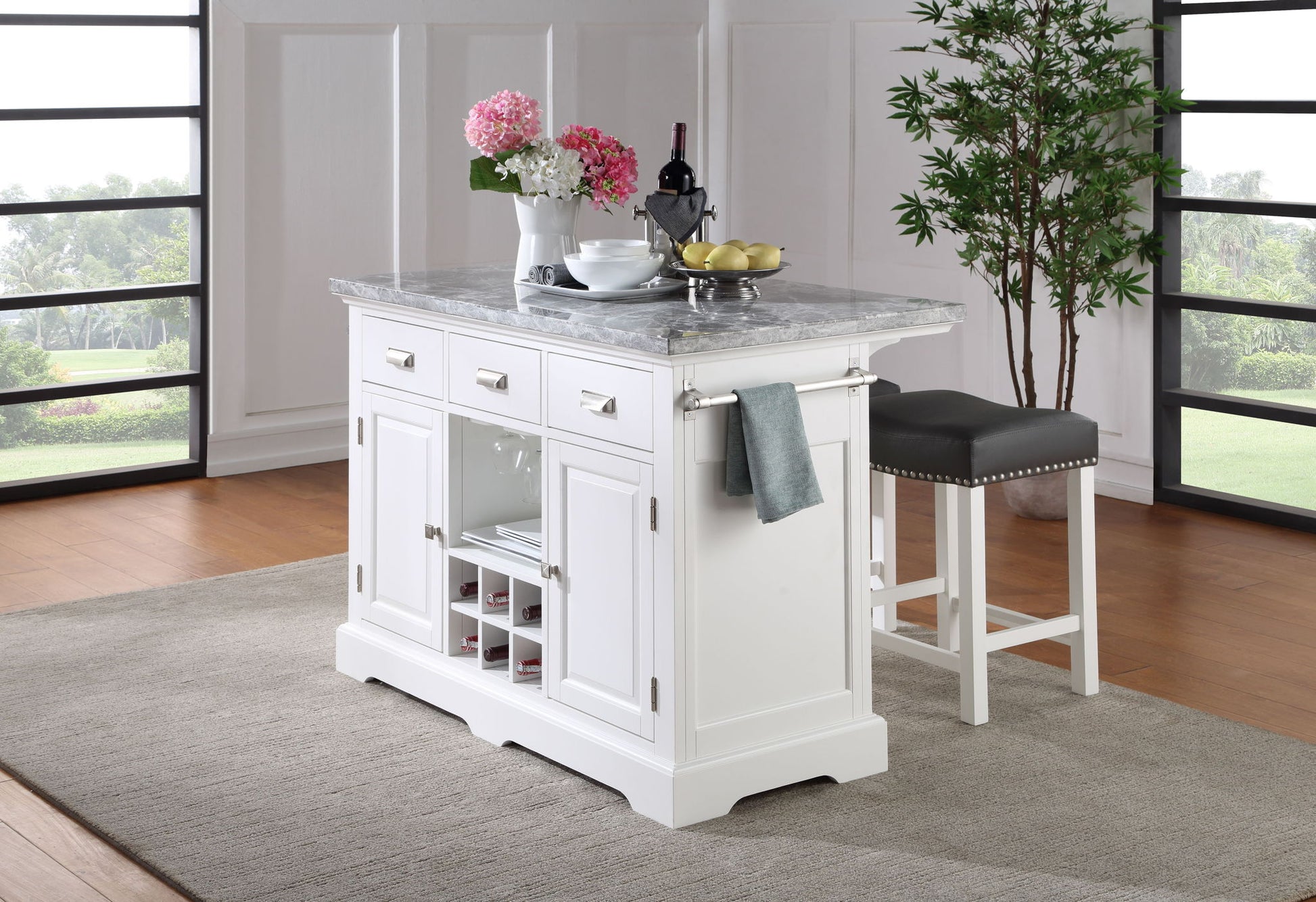 Zermatt - 3 Piece Kitchen Set - White - Hornell Furniture Outlet