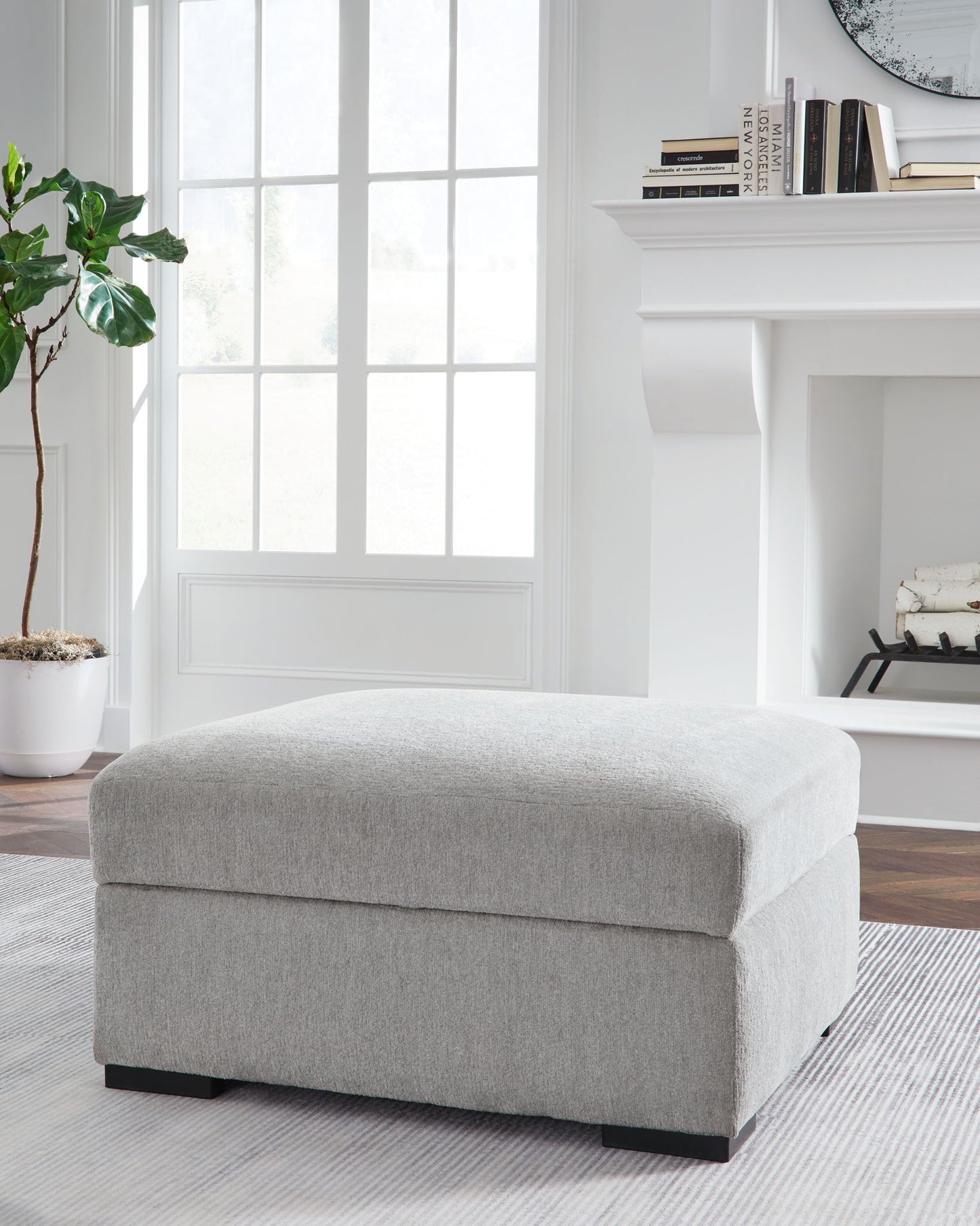 Gabyleigh - Nickel - Ottoman With Storage - Hornell Furniture Outlet