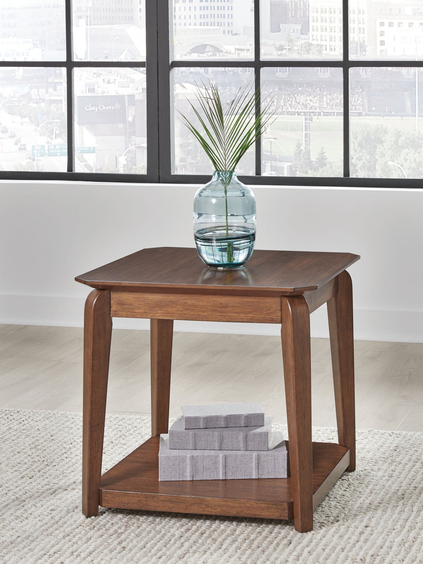 Trenmour - Medium Brown - Square End Table - Hornell Furniture Outlet