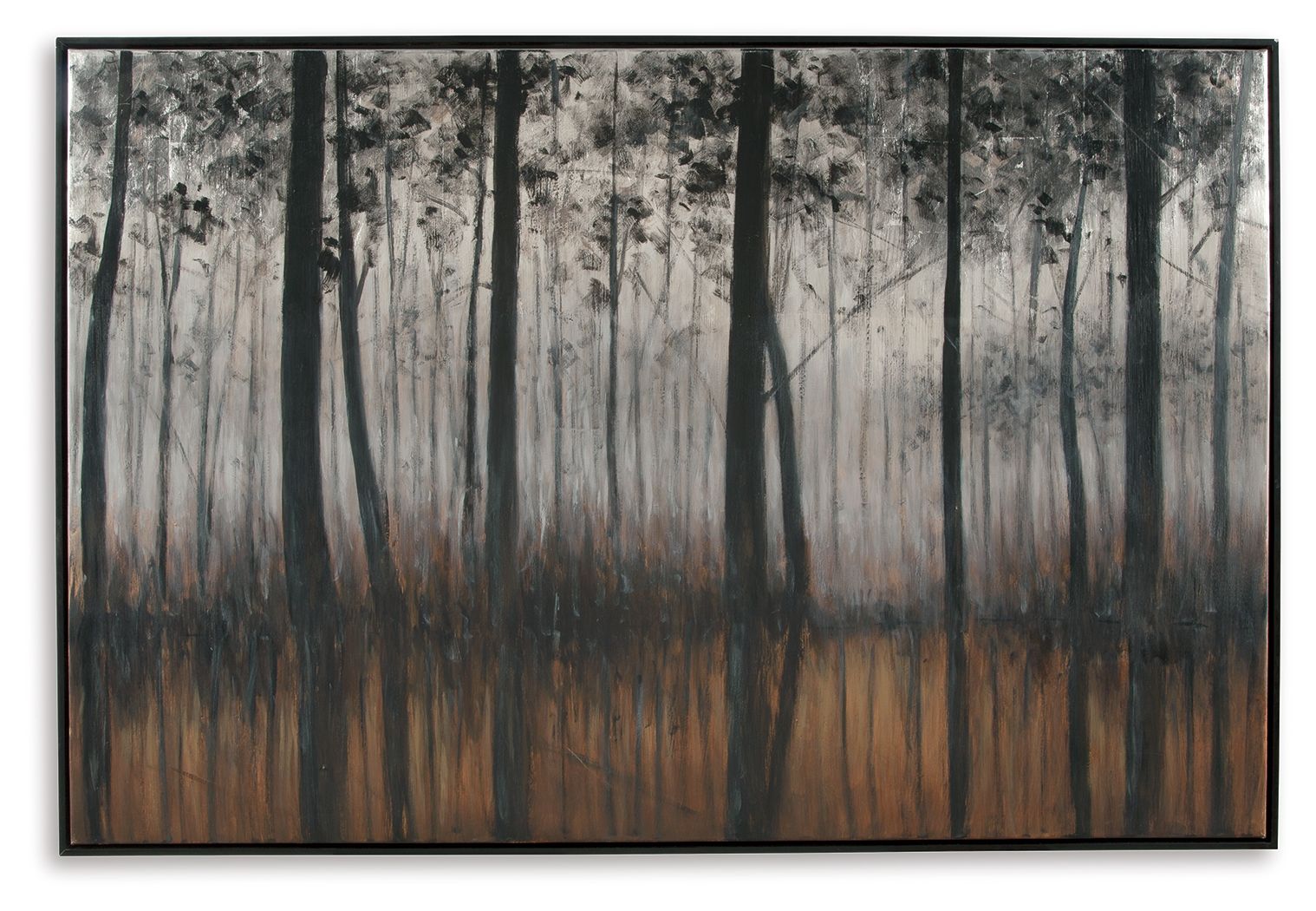 Philyra - Black / Orange / Silver - Wall Art - Hornell Furniture Outlet