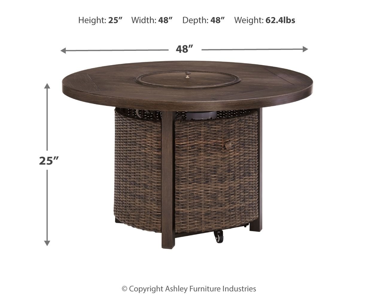 Paradise Trail - Medium Brown - Round Fire Pit Table - Hornell Furniture Outlet