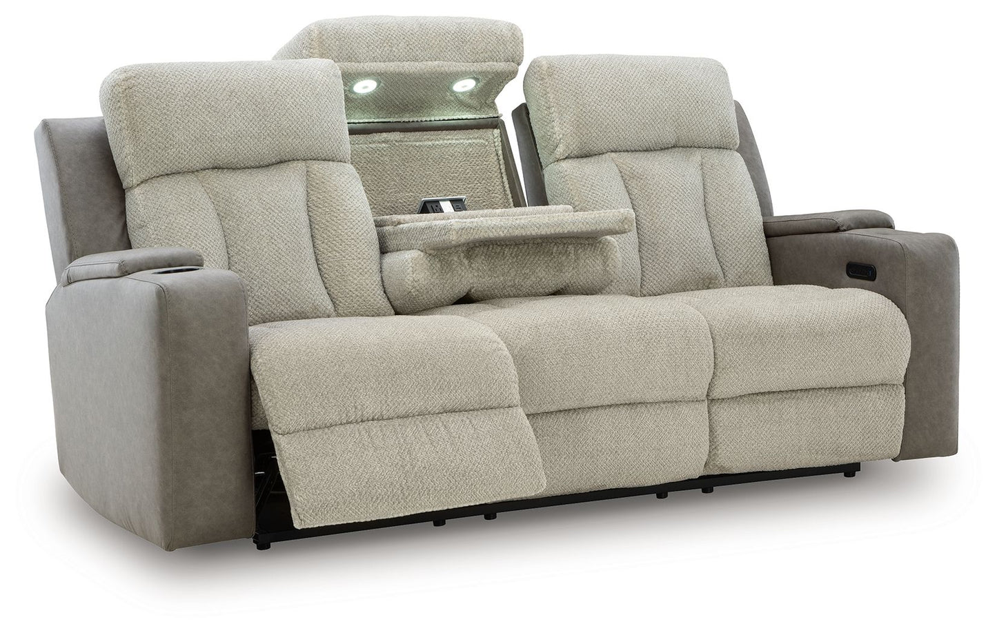 WhipLash - Sisal - Power Reclining Sofa With Adj Headrest - Hornell Furniture Outlet