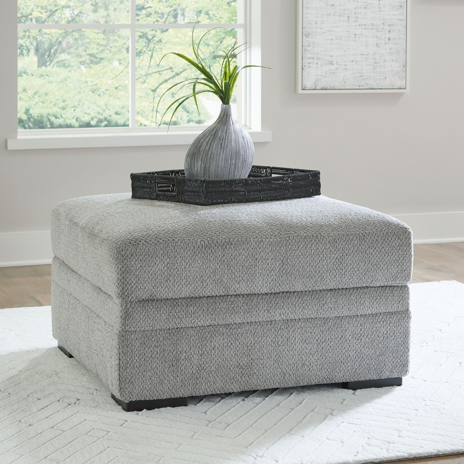 Casselbury - Cement - Ottoman With Storage - Hornell Furniture Outlet