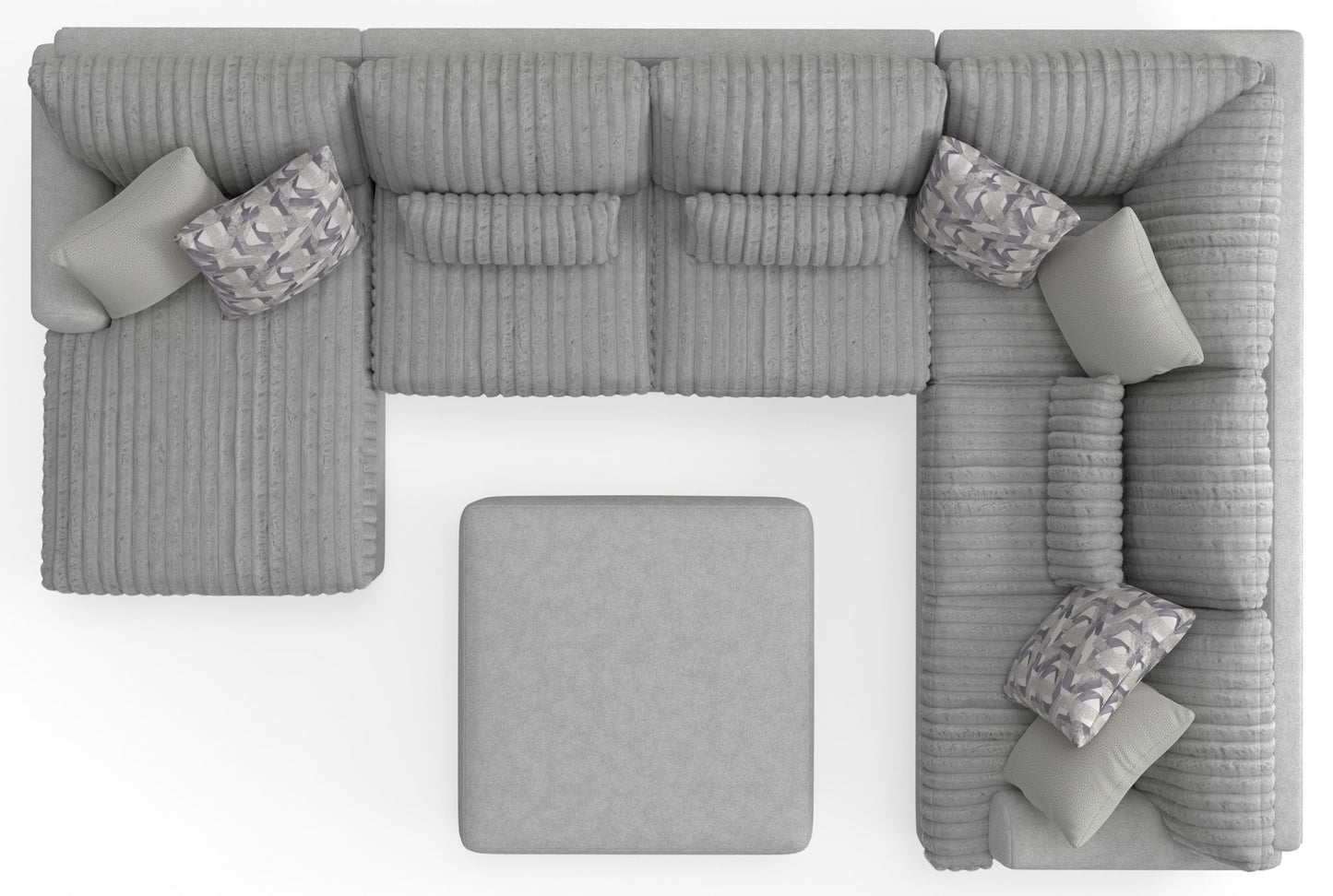 Titan - Sectional With Comfort Coil Seating, Cocktail Ottoman And Accent Pillows Included - Hornell Furniture Outlet