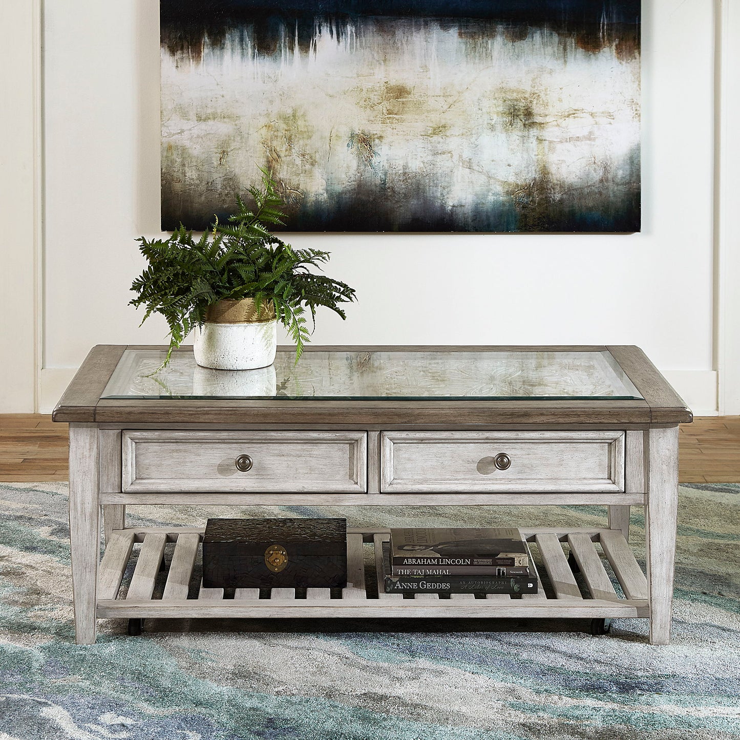 Heartland - Rect Ceiling Tile Cocktail Table - White - Hornell Furniture Outlet