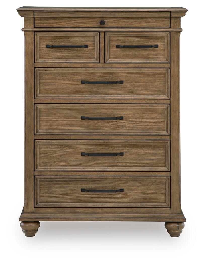 Karallin - Seven Drawer Chest - Medium Brown - Hornell Furniture Outlet