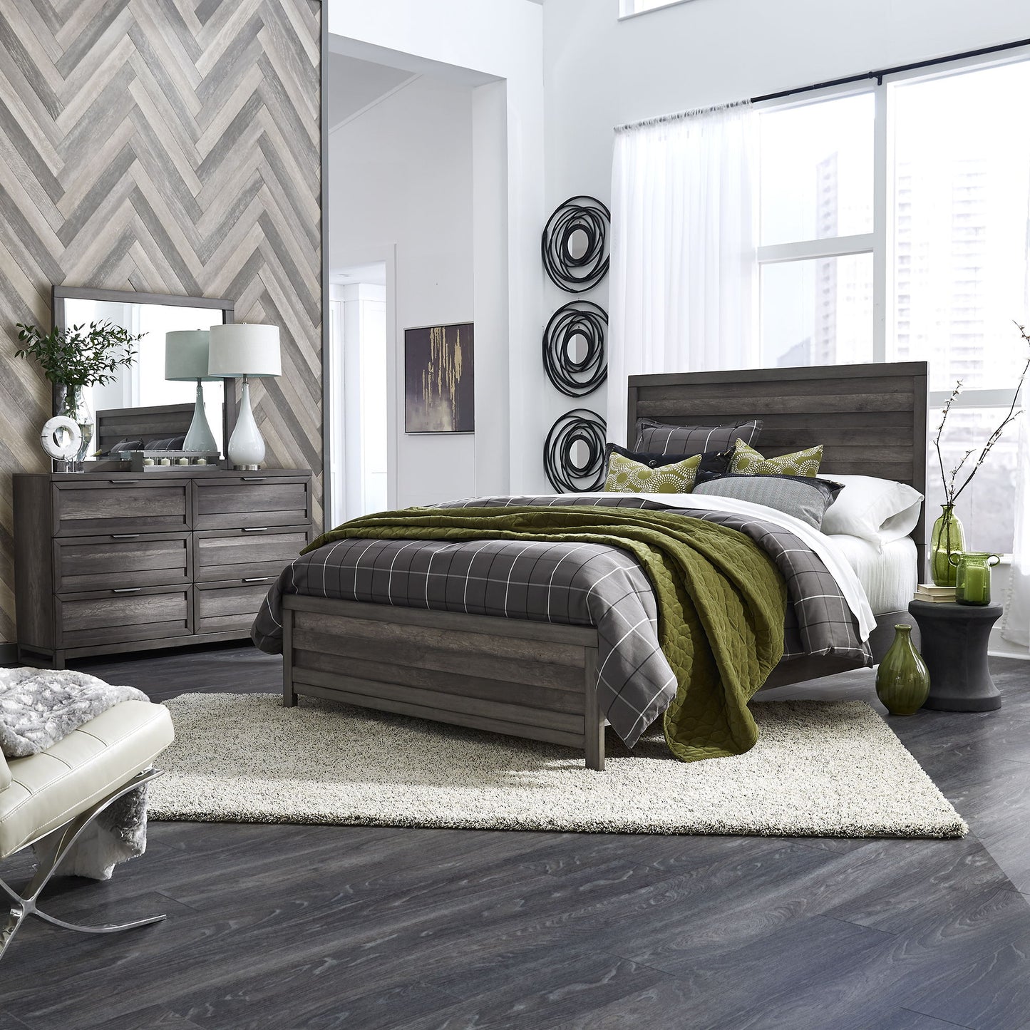 Tanners Creek - Panel Bed, Dresser & Mirror - Hornell Furniture Outlet