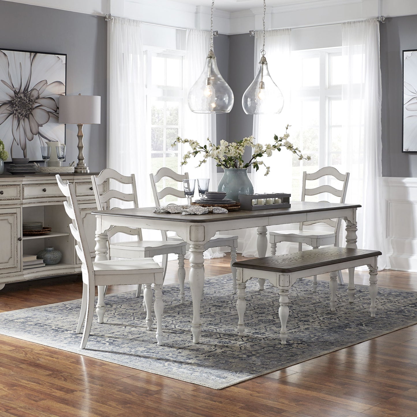 Magnolia Manor - Leg Table Set - Hornell Furniture Outlet