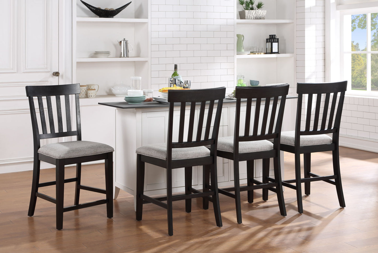 Halle - Counter Chair (Set of 2) - Dark Brown - Hornell Furniture Outlet