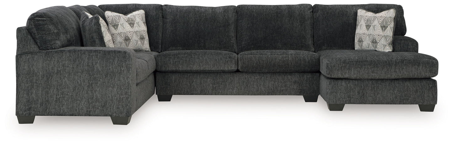 Hollyview - Shadow - 3 - Piece Sectional With Raf Corner Chaise - Hornell Furniture Outlet