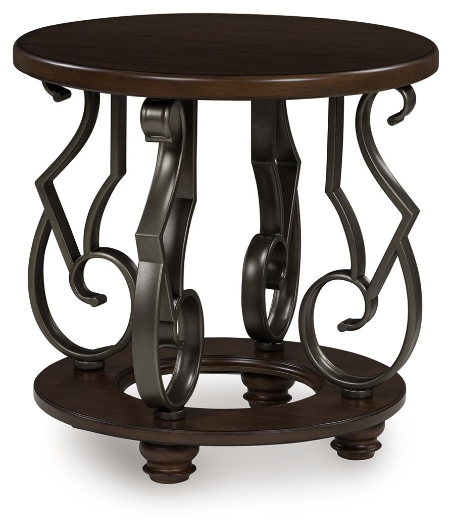 Frallyn - Dark Brown - Round End Table - Hornell Furniture Outlet