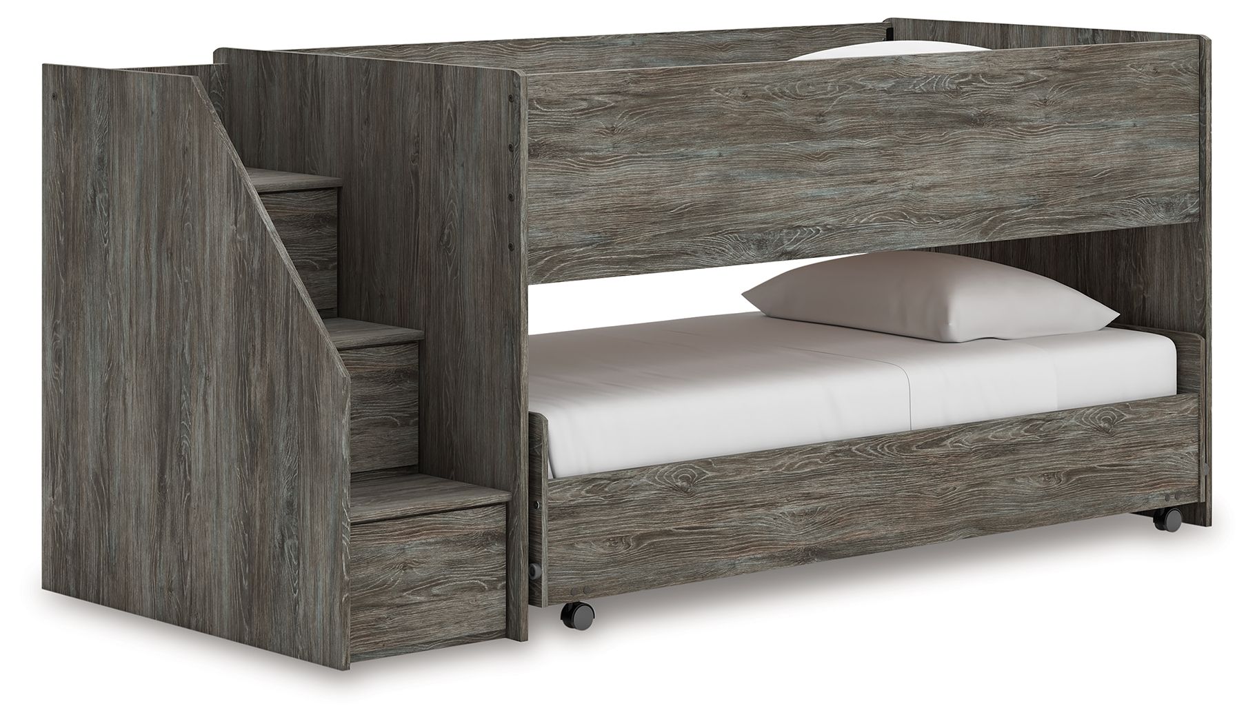 Frandern - Gray - Twin Over Twin Loft Bed - Hornell Furniture Outlet