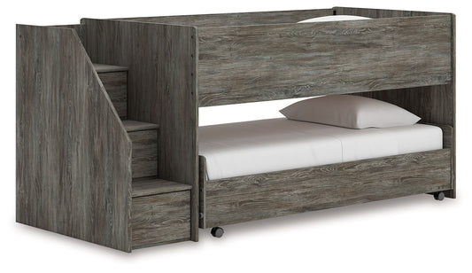 Frandern - Gray - Twin Over Twin Loft Bed - Hornell Furniture Outlet