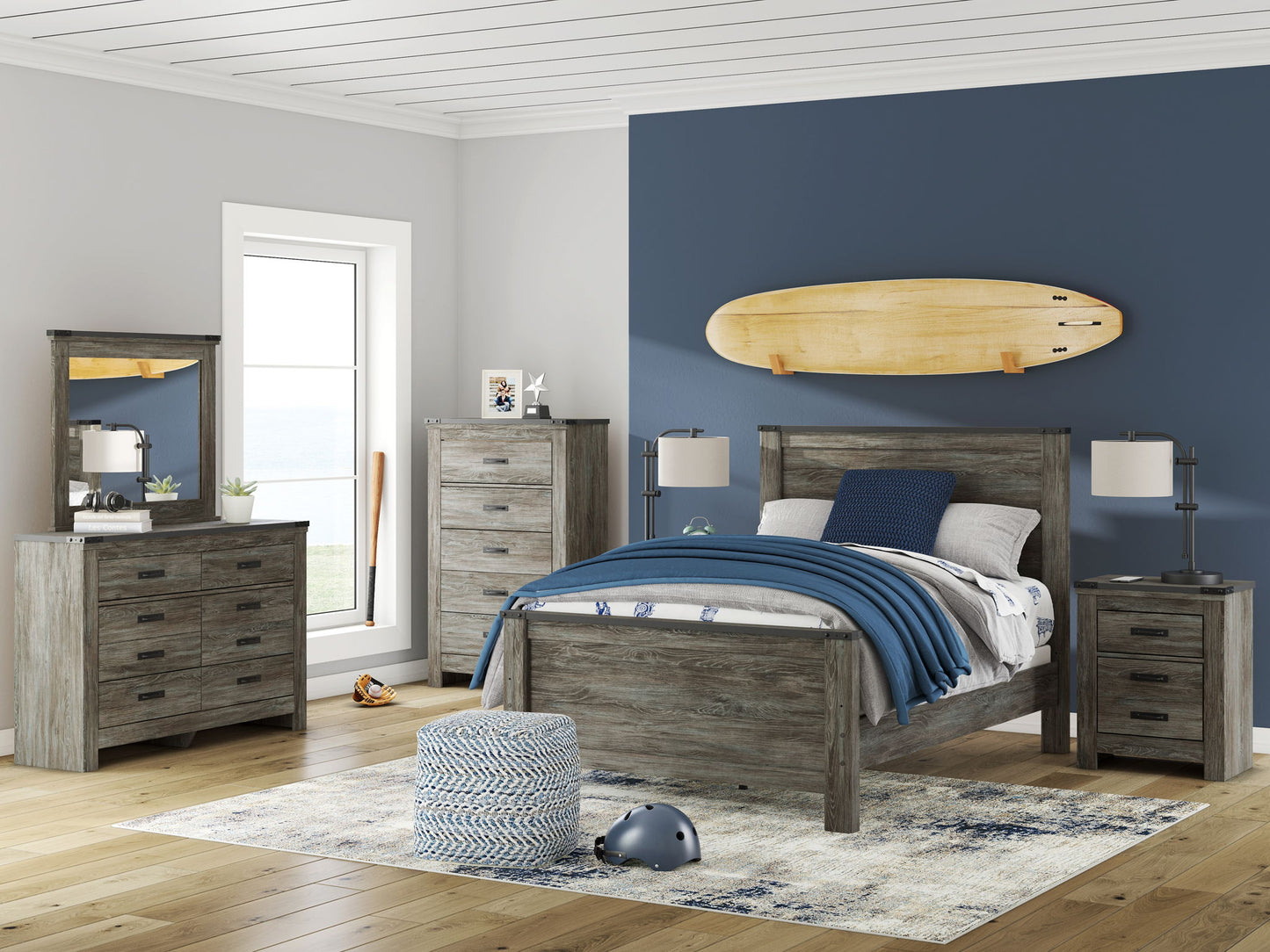 Frandern - Gray - Bedroom Mirror - Hornell Furniture Outlet