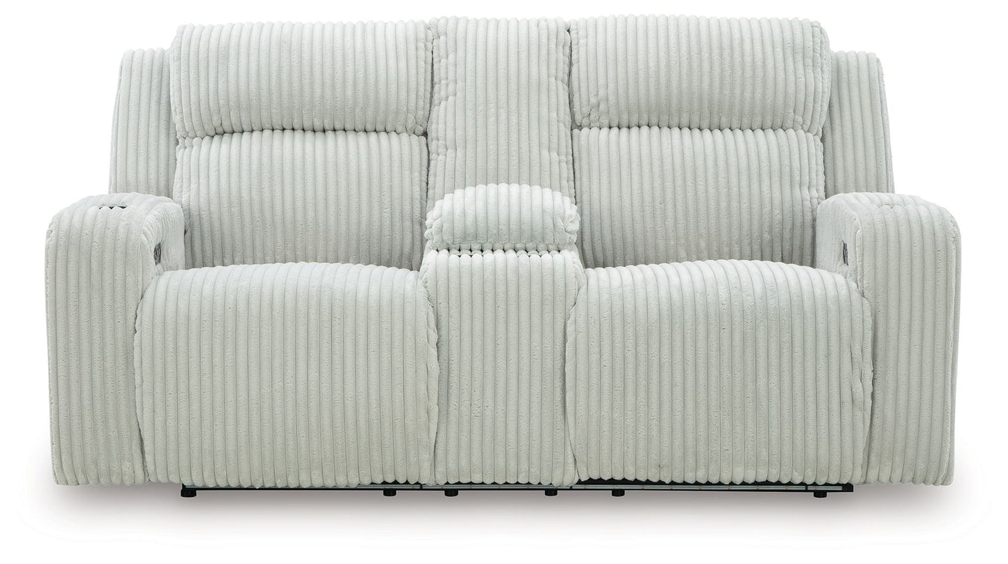 Forest Lake - Power Reclining Loveseat With Console / Adj Headrest - Hornell Furniture Outlet