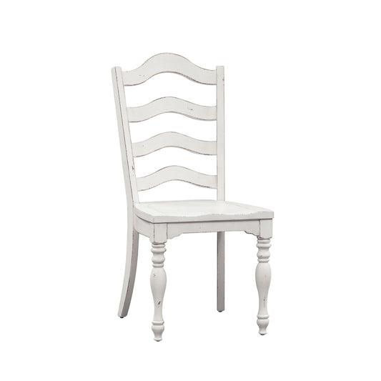 Magnolia Manor - Ladder Back Side Chair - White - Hornell Furniture Outlet