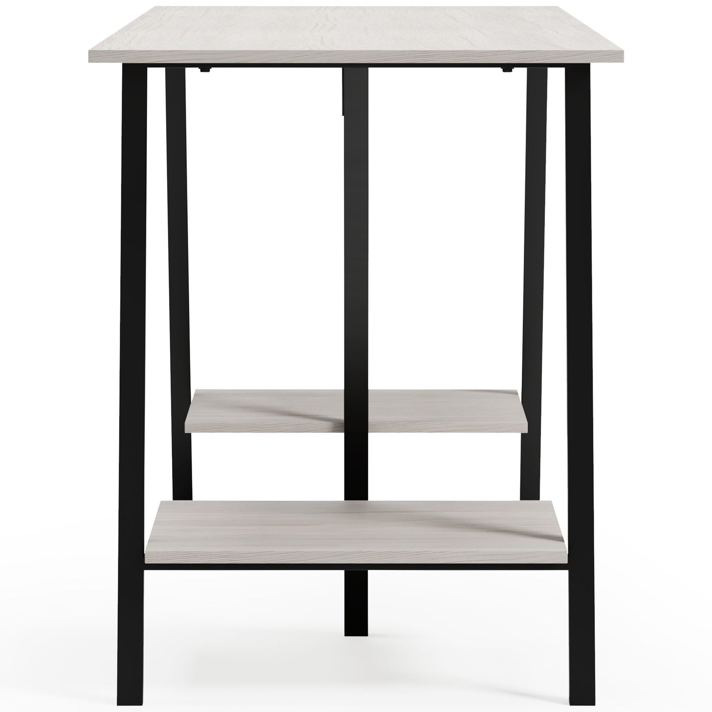 Bayflynn - White / Black - Home Office Desk - 2 Fixed Shelves - Hornell Furniture Outlet