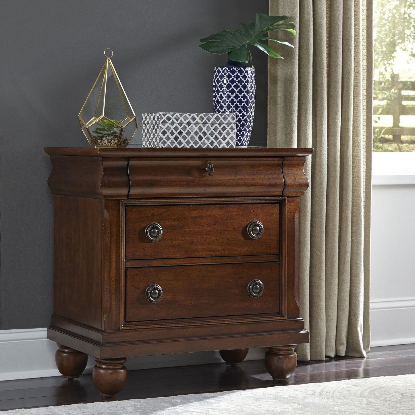 Rustic Traditions - Nightstand - Dark Brown - Hornell Furniture Outlet