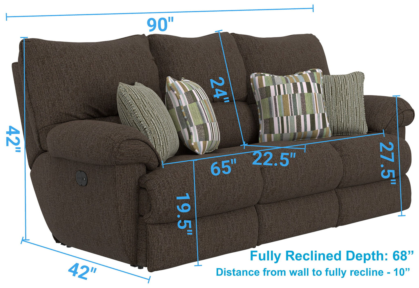 Lenny - Power Lay Flat Reclining Sofa - Hornell Furniture Outlet