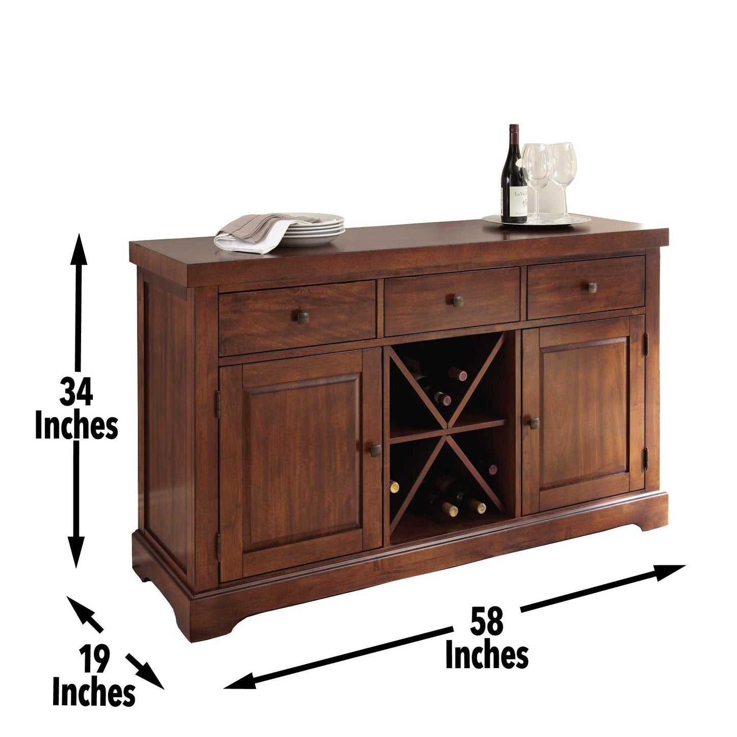 Zappa - Server - Brown - Hornell Furniture Outlet