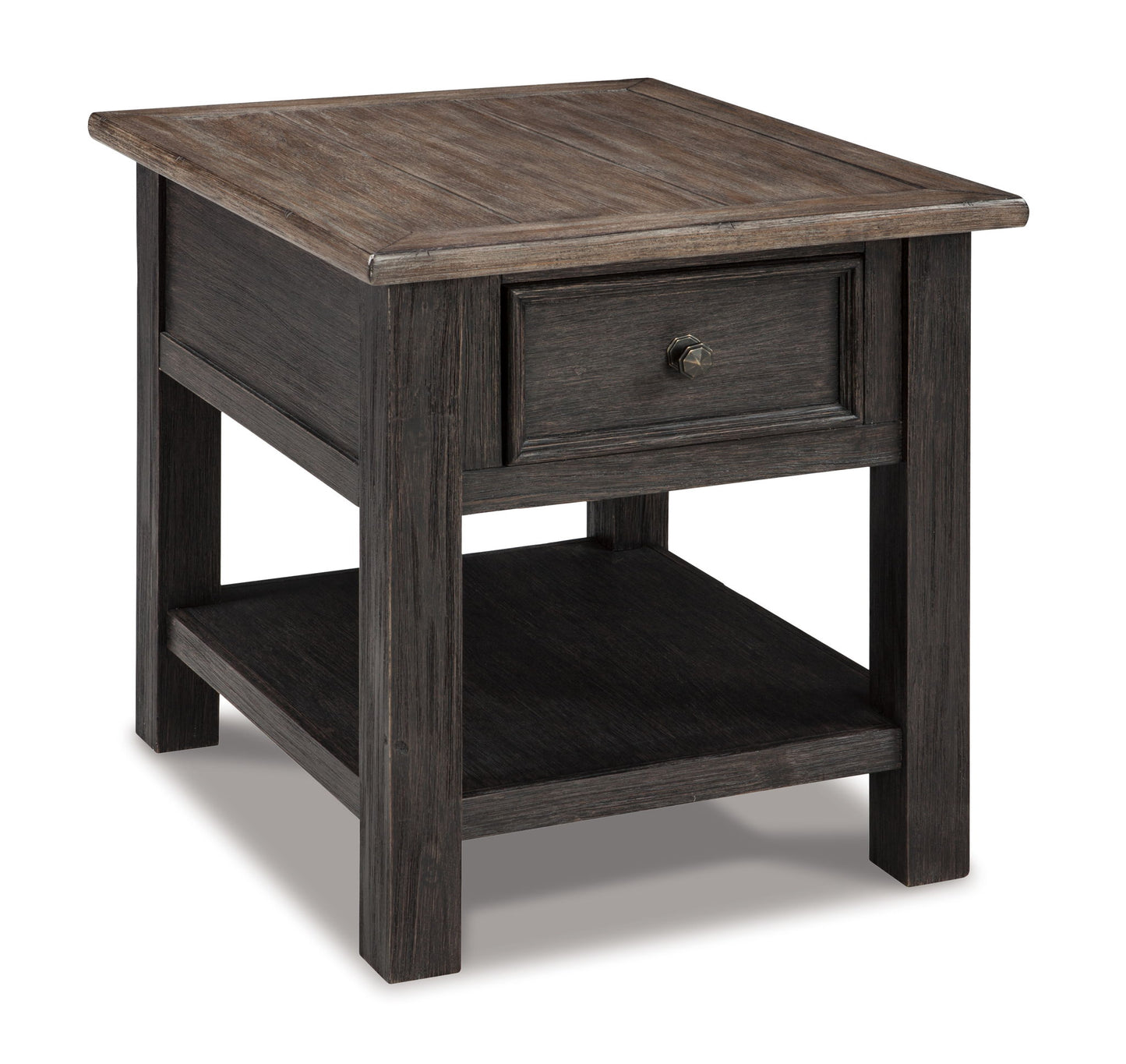 Tyler Creek - Grayish Brown / Black - Rectangular End Table - Hornell Furniture Outlet