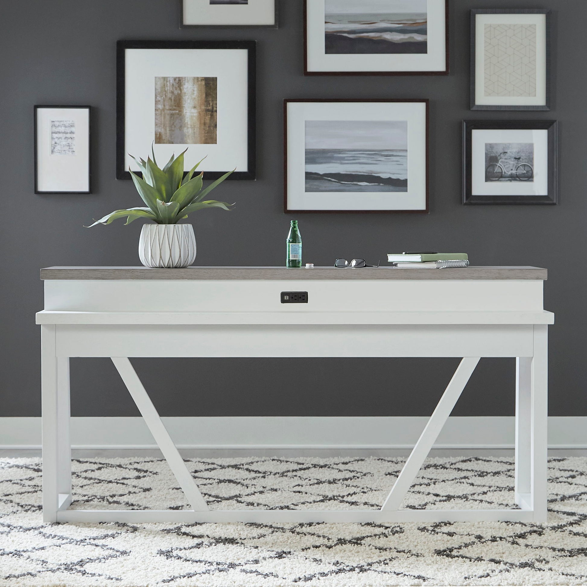 Palmetto Heights - Console Bar Table - White - Hornell Furniture Outlet