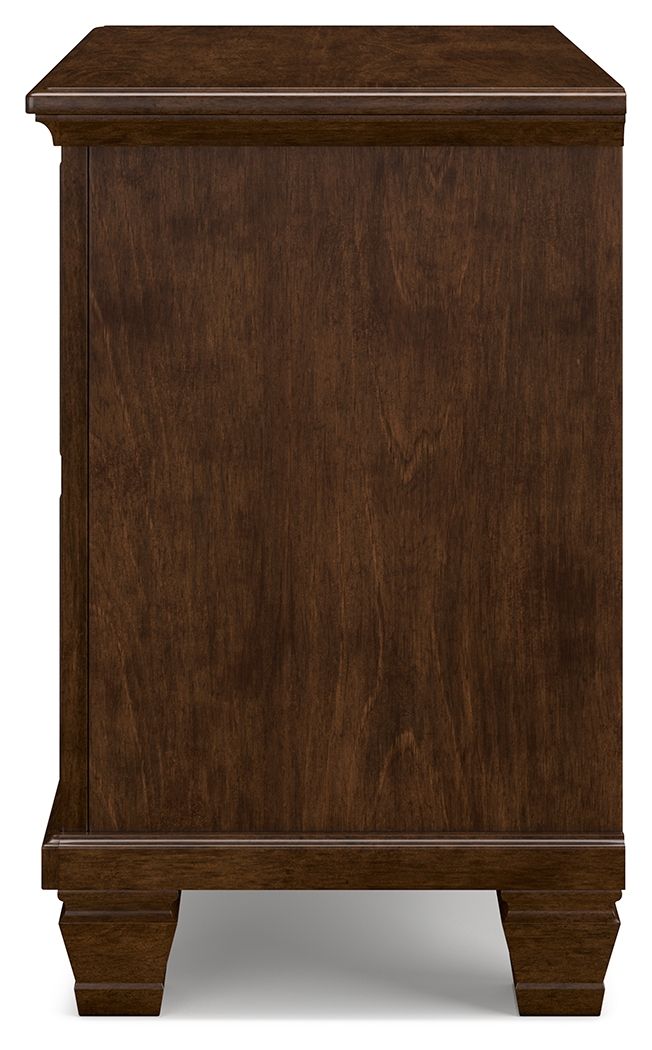 Danabrin - Brown - Two Drawer Nightstand - Hornell Furniture Outlet