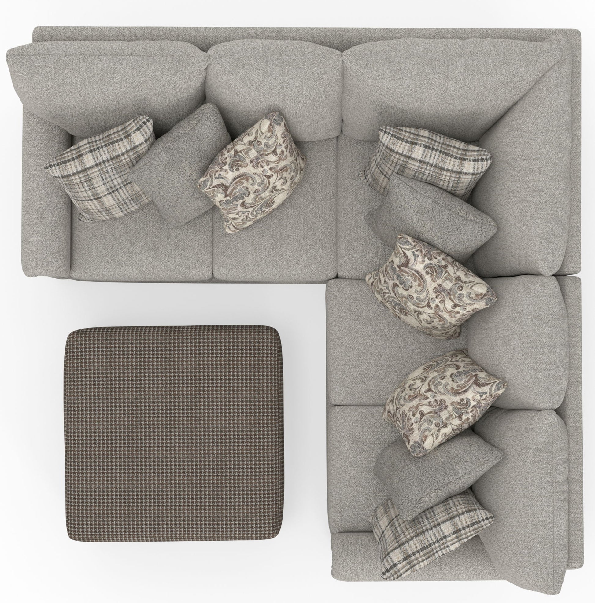 Livingston - Sectional With Comfort Coil Seating, 40" Cocktail Ottoman And Accent Pillows Included - Hornell Furniture Outlet