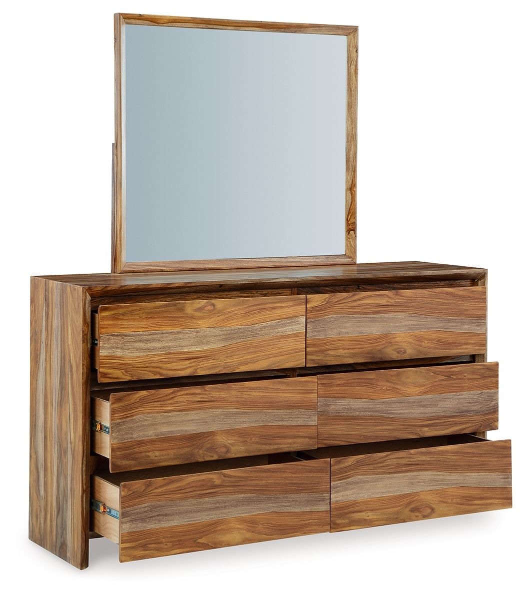Dressonni - Brown - Dresser And Mirror - Hornell Furniture Outlet