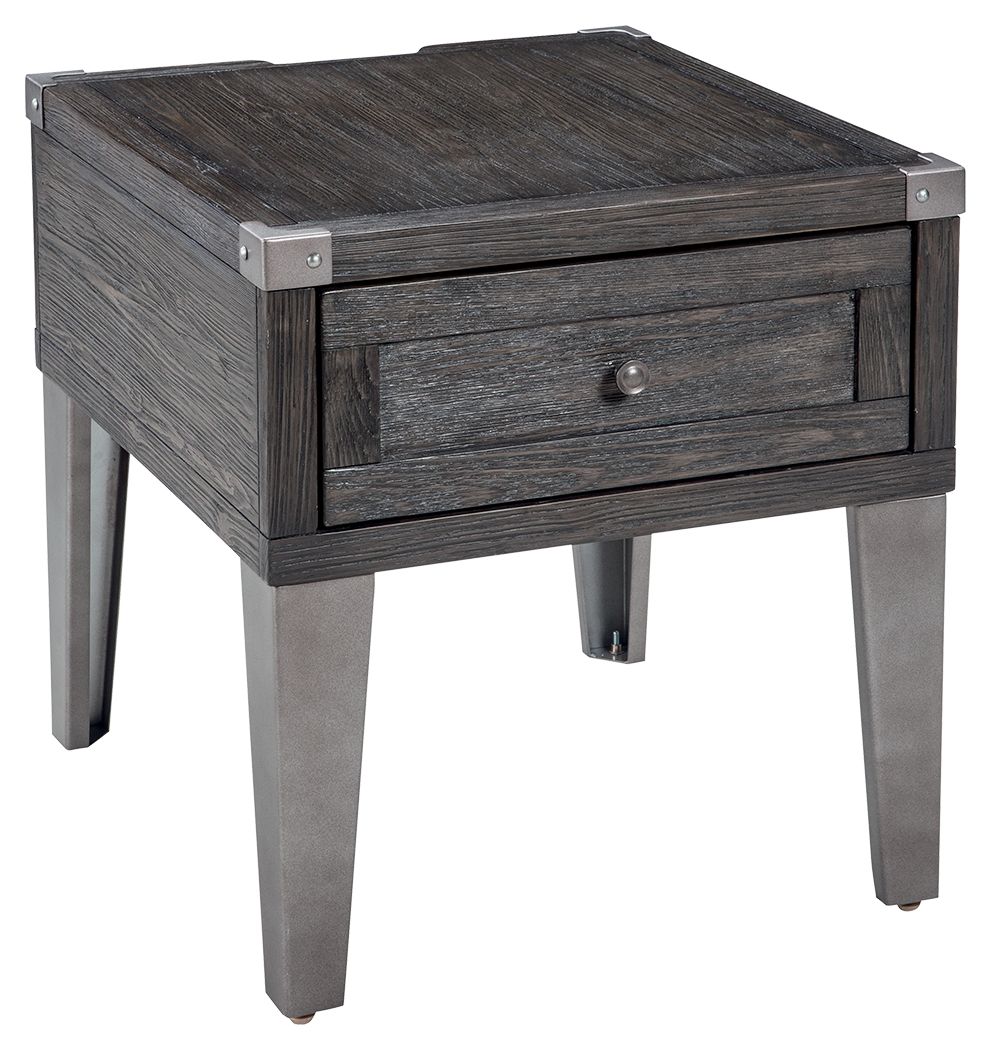 Todoe - Dark Gray - Rectangular End Table - Hornell Furniture Outlet