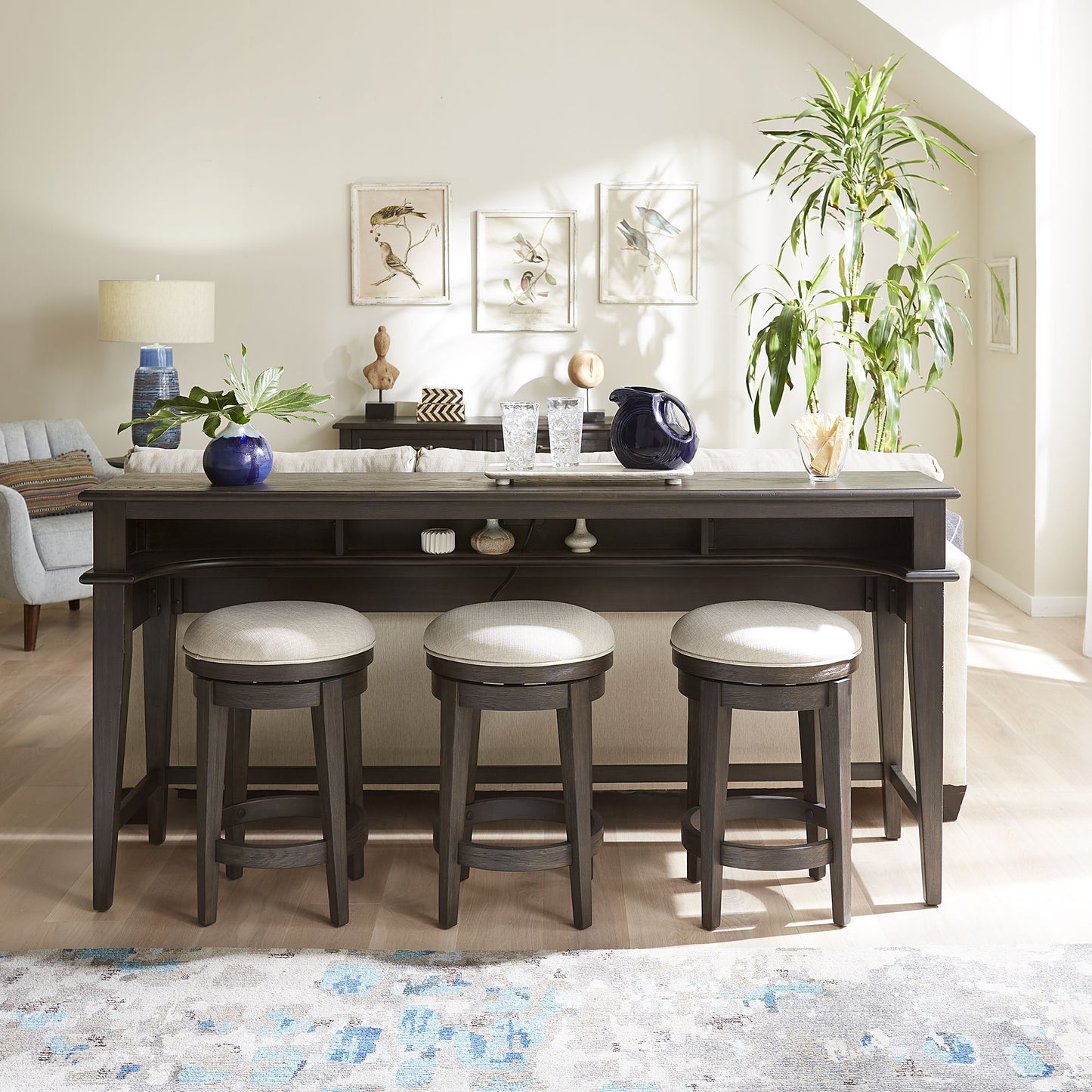 Mill Creek - Console Bar Table - Dark Brown - Hornell Furniture Outlet