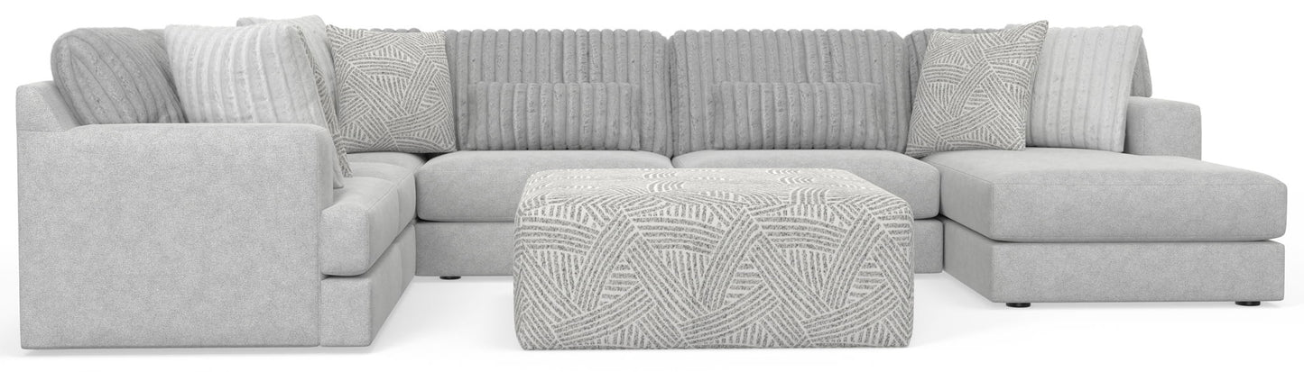 Logan - Upholstered Sectional With Comfort Coil Seating - 46" Cocktail Ottoman And Accent Pillows Included - Hornell Furniture Outlet