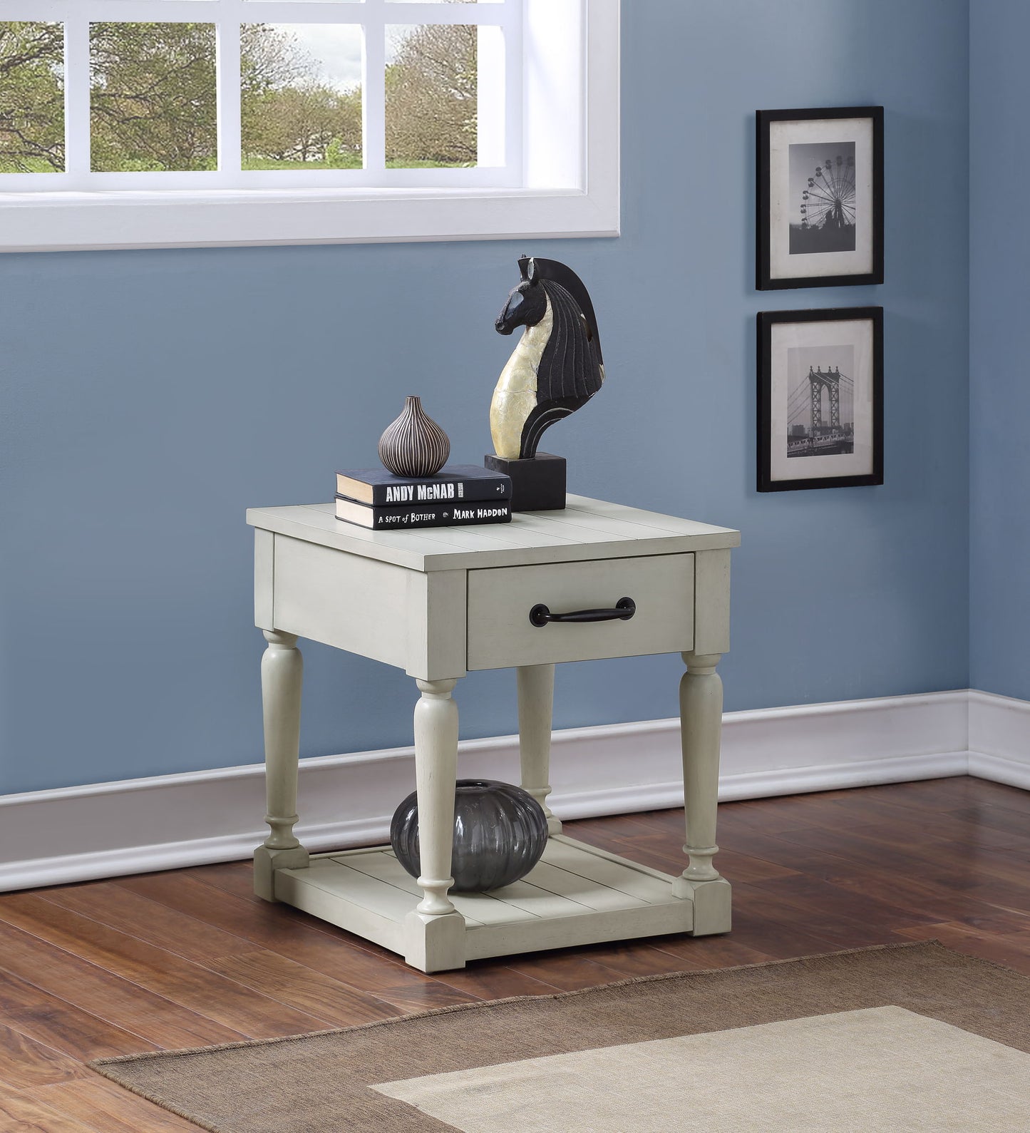 Hemingway - End Table - White - Hornell Furniture Outlet