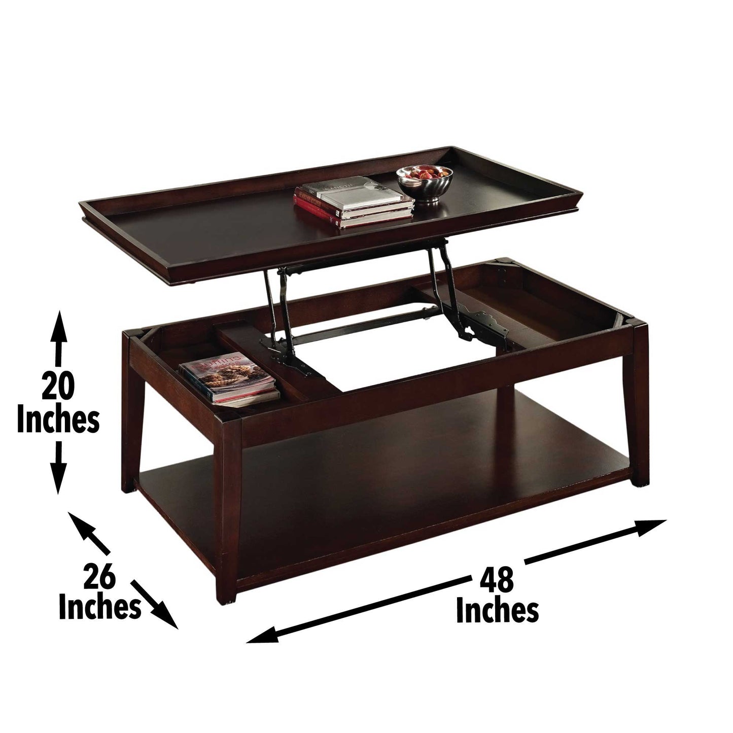 Clemson - Lift Top Cocktail Table - Brown - Hornell Furniture Outlet