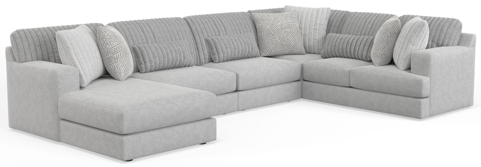 Logan - Upholstered Sectional With Comfort Coil Seating And Accent Pillows Included - Hornell Furniture Outlet