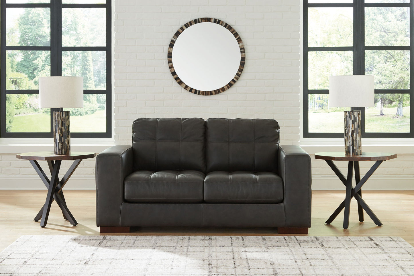 Luigi - Loveseat - Thunder - Hornell Furniture Outlet