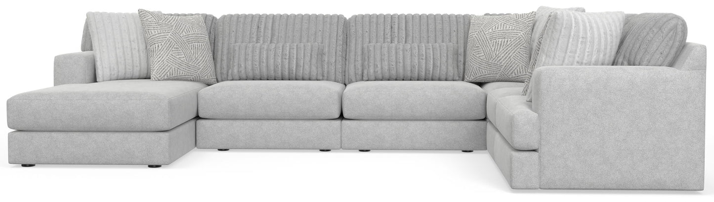 Logan - Upholstered Sectional With Comfort Coil Seating And Accent Pillows Included - Hornell Furniture Outlet