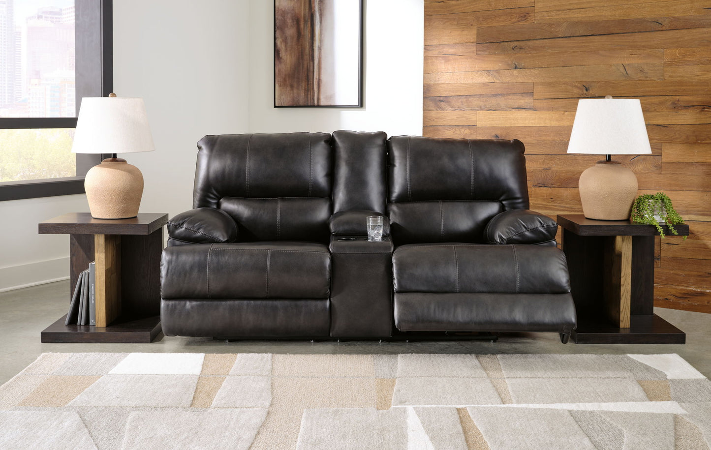 Mountainous - Eclipse - Power Reclining Loveseat With Console /Adj Headrest - Hornell Furniture Outlet