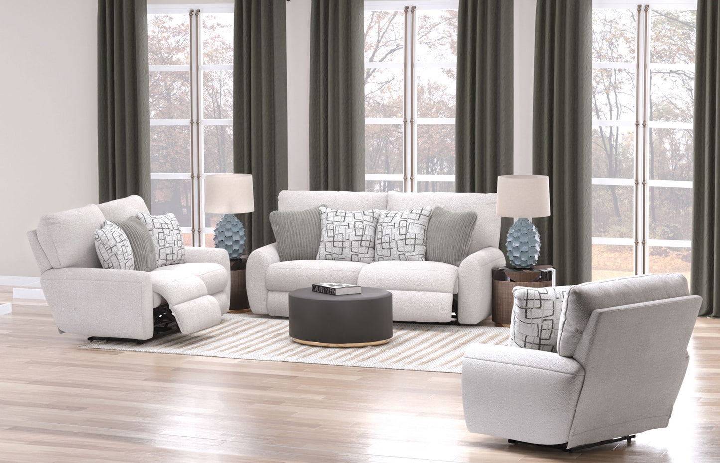 Maxwell - Power Deep Seat Lay Flat Recliner - Hornell Furniture Outlet