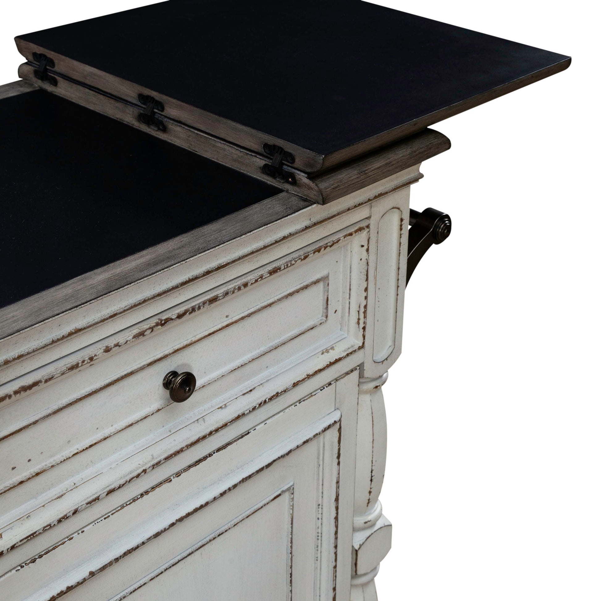 Magnolia Manor - Bar Cart - White - Hornell Furniture Outlet