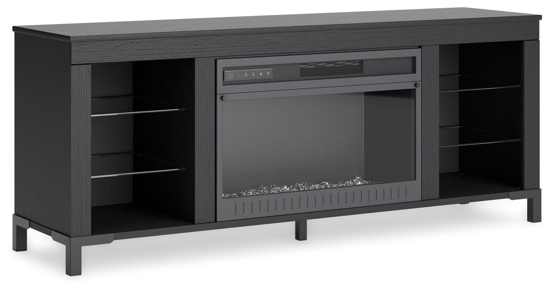 Cayberry - Black - TV Stand With Fireplace - Hornell Furniture Outlet