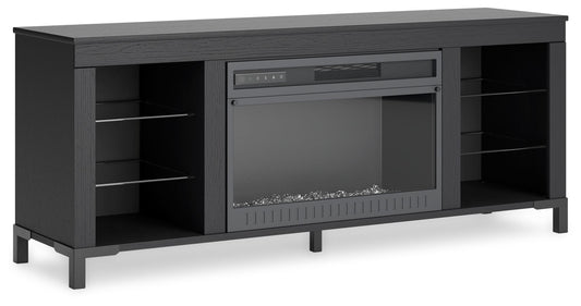 Cayberry - Black - TV Stand With Fireplace - Hornell Furniture Outlet
