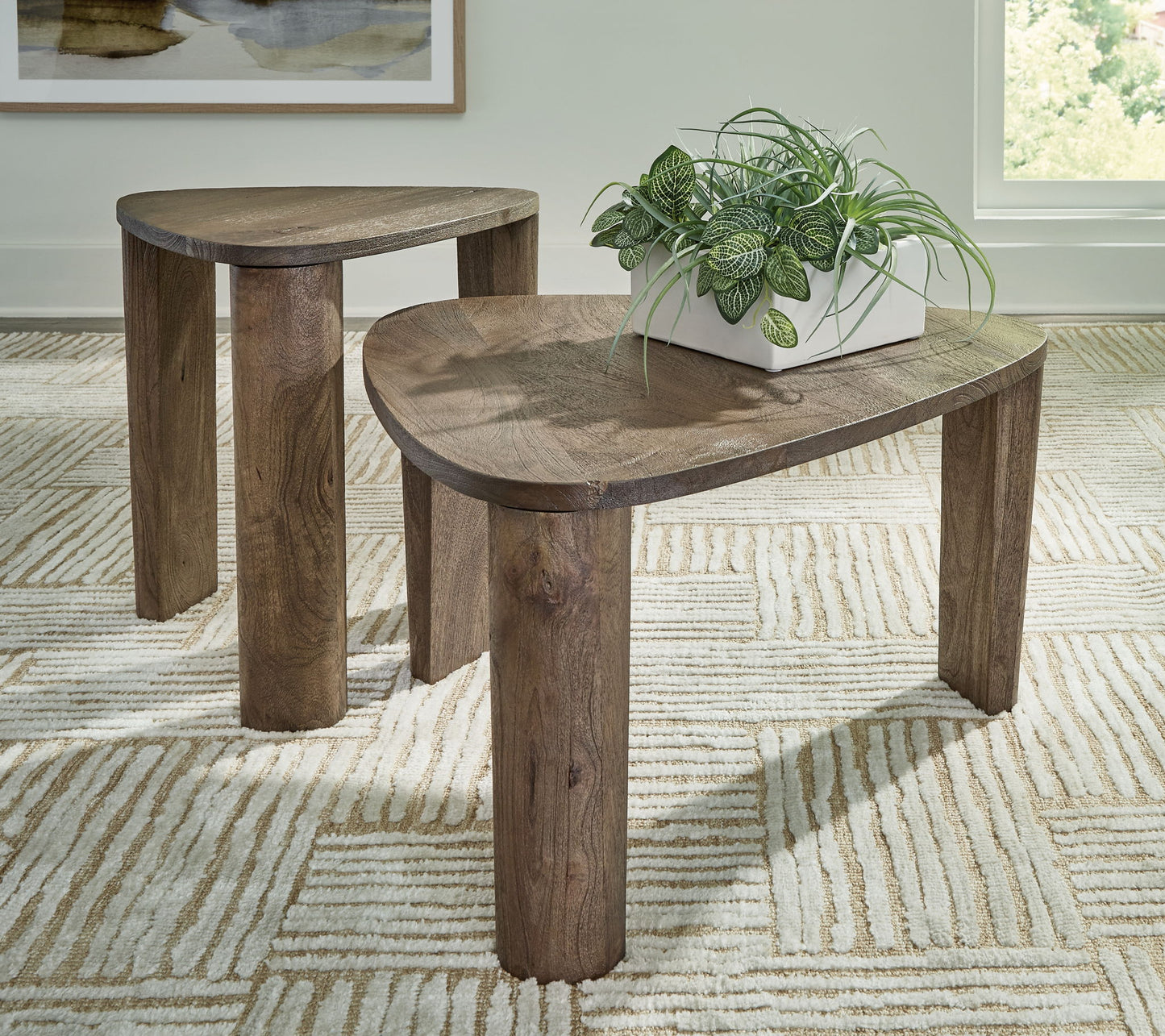 Reidport - Grayish Brown - Accent Cocktail Table Set (Set of 2) - Hornell Furniture Outlet