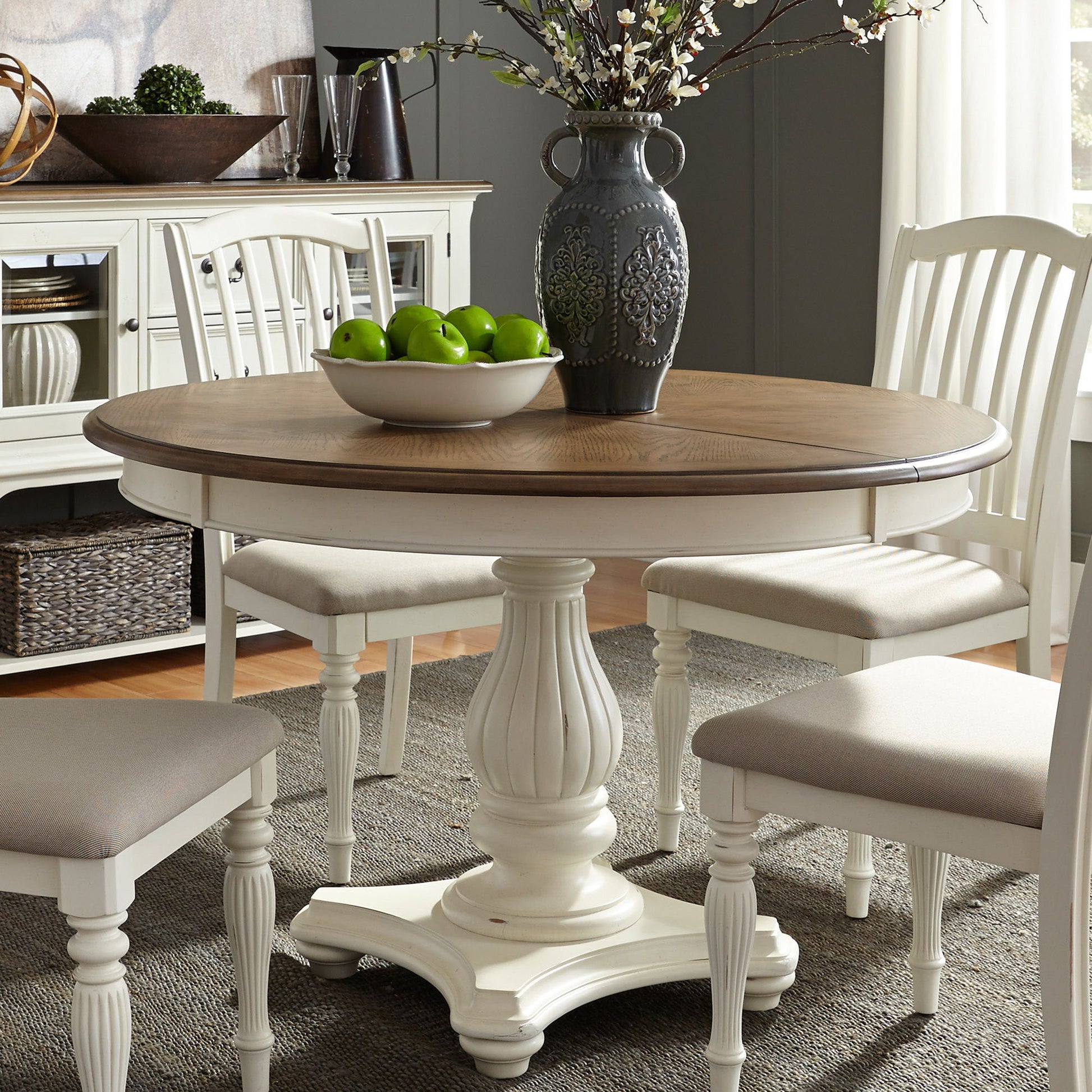 Cumberland Creek - Pedestal Table Set - White - Hornell Furniture Outlet